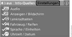 4. Controller drehen, bis "Sprache / Einheiten" ausgewählt ist, und Controller drücken.