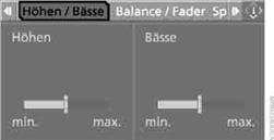 2. Controller nach links oder rechts bewegen, um "Höhen" oder "Bässe" auszuwählen.