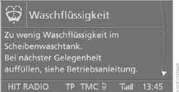 Weitere Informationen, z. B. zur Ursache einer Störung und zum entsprechenden Handlungsbedarf, können Sie über die Check-Control abrufen.