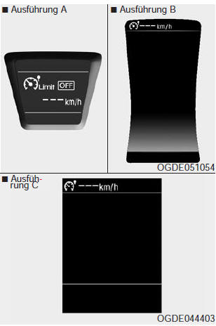 Anzeige Geschwindigkeitsbegrenzer