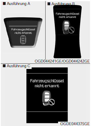Fahrzeugschlüssel nicht erkannt