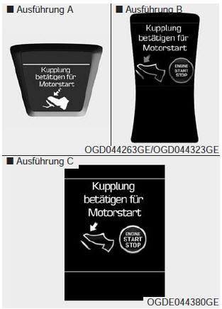 Kupplung betätigen für Motorstart