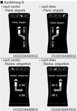 Einparkmodus auswählen