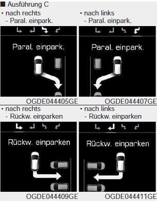 Einparkmodus auswählen