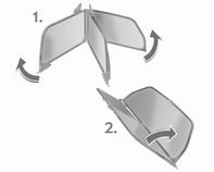 Zusammengeklapptes Windschott auseinanderklappen.