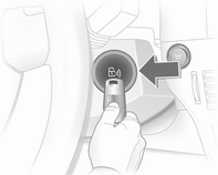 Elektronischen Schlüssel an die markierte Stelle halten und Taste Start/ Stop