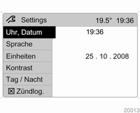 Taste Main am Infotainment System drücken.