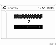 Menüpunkt Kontrast im Menü Settings auswählen.