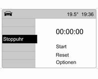 Menüpunkt Stoppuhr im Menü Board Computer auswählen.