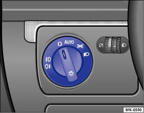 Abb. 40 Ausschnitt von der Instrumententafel: Schalter für Licht, automatische