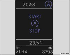 Abb. 5 Display des Kombi-Instruments: Anzeige bei Stopp-Betrieb.