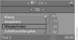 Der aktuelle Titel der CD wird wiederholt. Wiederholung beenden:
