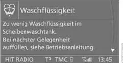 Weitere Informationen, z. B. zur Ursache einer Störung und zum entsprechenden Handlungsbedarf, können Sie über die Check-Control abrufen.