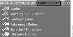 4. Controller drehen, bis "Sprache / Einheiten" ausgewählt ist, und Controller drücken.