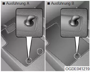 Befestigungspunkt(e) für Fußmatten