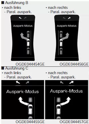 Ausparkmodus auswählen