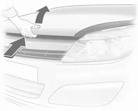 Sicherungsgriff hochdrücken und Motorhaube öffnen.