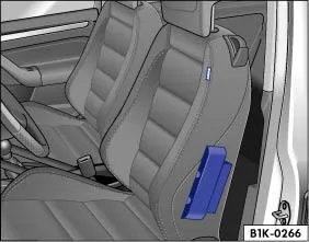 Abb. 29 Prinzipdarstellung: Einbauort des Seitenairbags im linken Vordersitz.